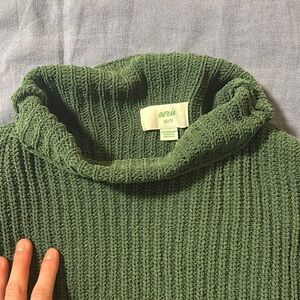 Aerie Olive Cowl Neck Sweater